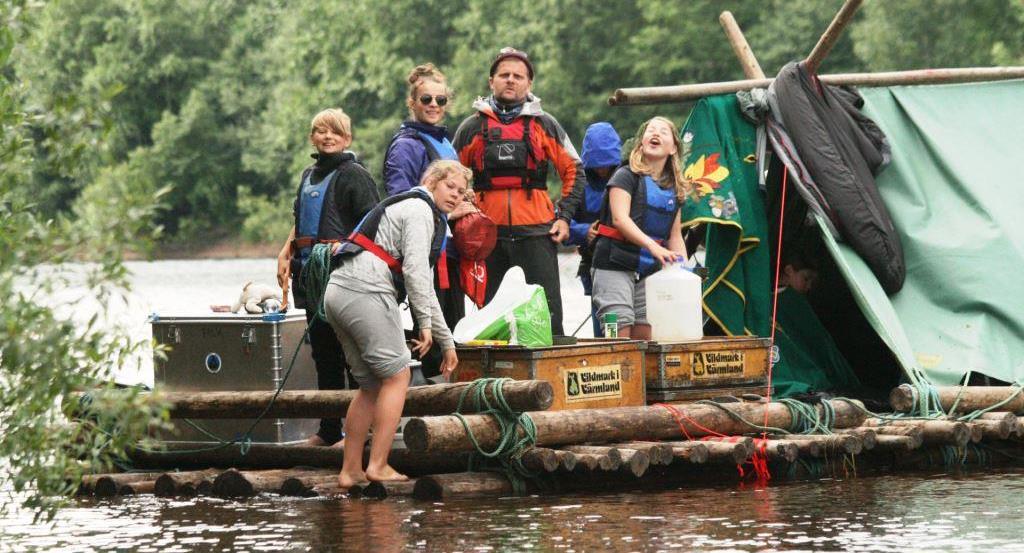 Flåtetur på Klarälven i Värmland i Sverige